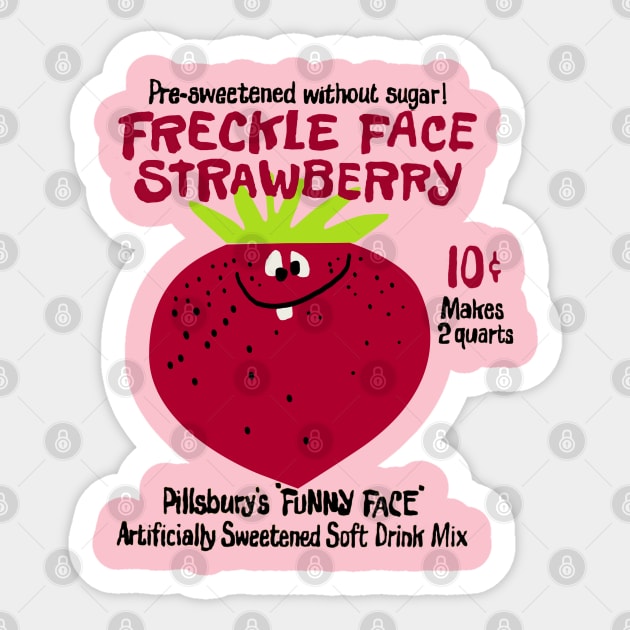 Freckle Face Strawberry "Funny Face" Drink Mix Sticker by offsetvinylfilm